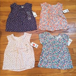 Set of FOUR Tops. BNWT Size 2T